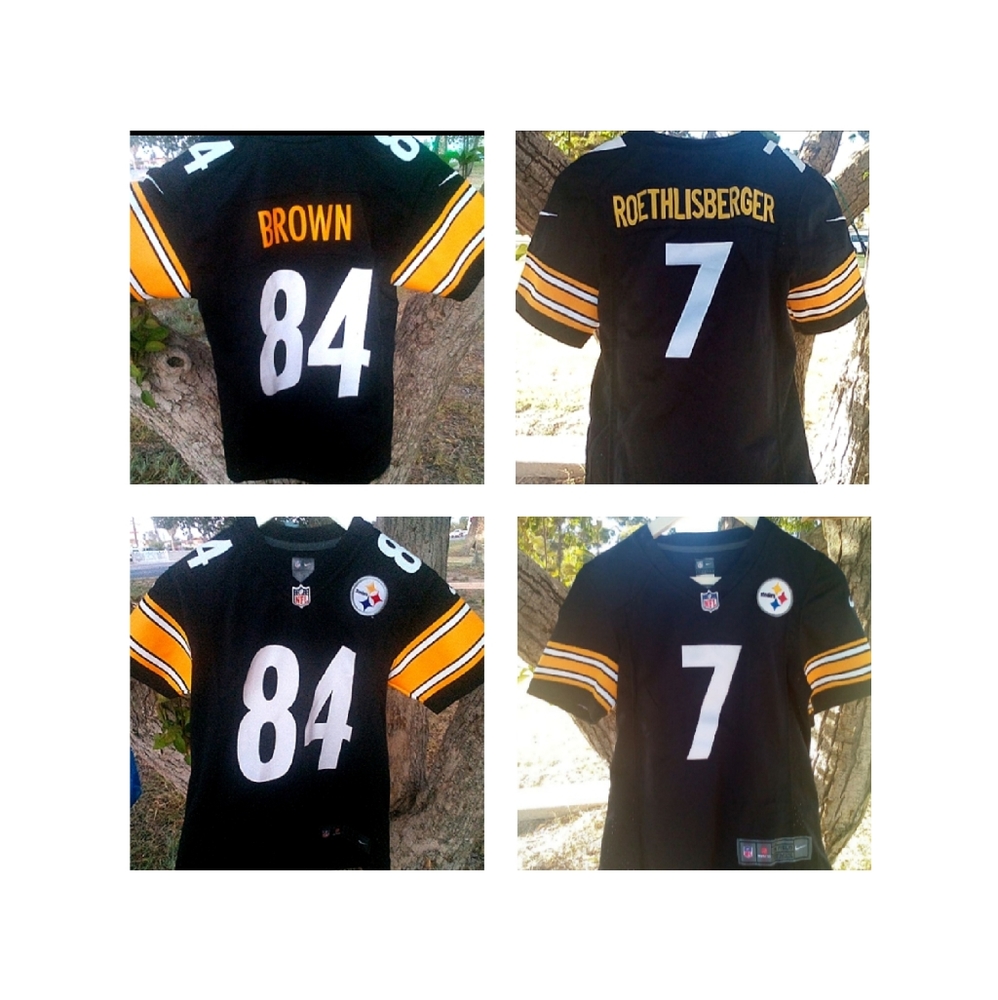 Two Pittsburgh Steelers Nike Jerseys(Antonio Brown/Ben Roethlisberger)Size Small
